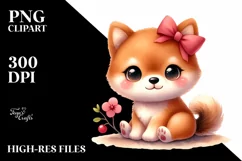 Baby Shiba Inu Sitting Design | Clipart Product Image 3