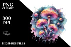 Magical Celestial Mushroom Splash | Sublimation | Clipart Product Image 1