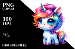 Cute Baby Unicorn Playing PNG Product Image 2