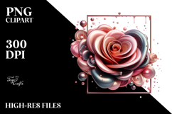 Abstract Glossy Rose Made of Like Material PNG Product Image 2