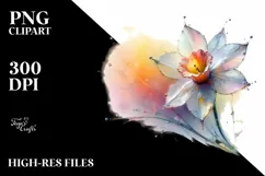 Vibrant Daffodil -like Watercolor PNG Product Image 3
