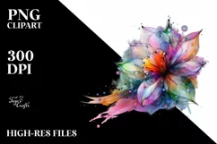 Vibrant Daffodil -like Watercolor PNG Product Image 1