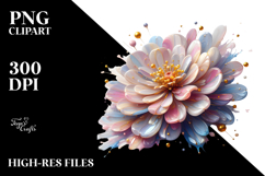 Zinnia with Golden Details PNG Product Image 2