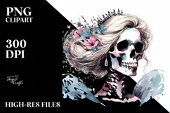 Cinderella-Like Skull, Retro PNG Product Image 3