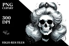 Washed Retro Skull with Hair like Cinderella Product Image 2