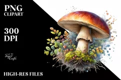 Mushroom Watercolor Splash PNG Product Image 3
