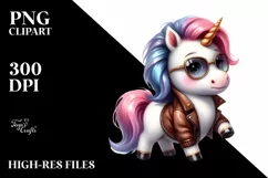 Cute Baby Unicorn Posing as Johnny Bravo Product Image 1