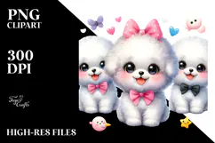 Cute Bichpoo in Beachwear PNG Product Image 2