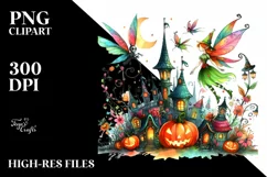 Vibrant Fairy Halloween | Sublimation, Clipart Product Image 1