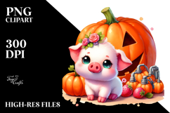 Cute Baby Pig Pumpin | Sublimation Clipart Product Image 2