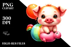 Cute Baby Pig Pumpin | Sublimation Clipart Product Image 2