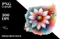 Daisy Diamonds Golden Watercolor Splash PNG Product Image 2