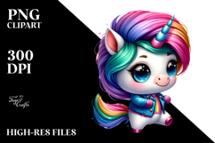 Dancing Unicorn with Cool Haircut PNG Product Image 2