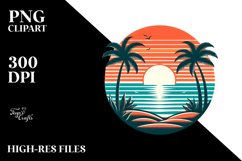 Retro Tropical Island Sunset, 20 oz Tumbler Product Image 2
