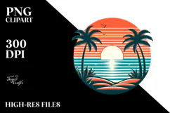 Retro Tropical Island Sunset, 20 oz Tumbler Product Image 2