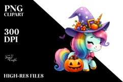 Vibrant Unicorn Halloween | Sublimation, Clipart Product Image 2