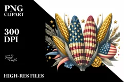 Vintage Corn Stars USA Flag Clipart Product Image 1
