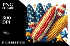 Vintage Corn Stars USA Flag Clipart Product Image 3