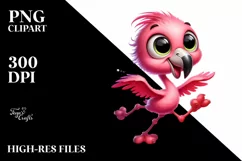 Dancing Baby Flamingo Clipart Product Image 3