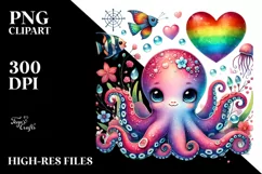 Adorned Baby Octopus Heart PNG Product Image 2