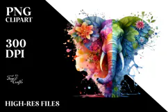 Vibrant Elephant with Flowers, 20 oz Tumbler Product Image 2