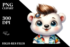 Cute Baby Polar Bear with Cool Haircut, Transparent PNG Product Image 2