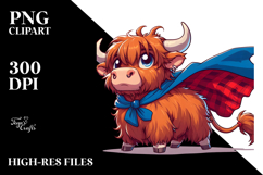 Cartoony Highland Cow, PNG Product Image 2