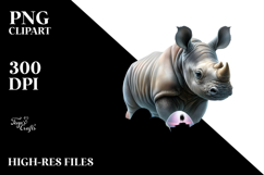 Baby Rhino Easter Eggs PNG Product Image 2