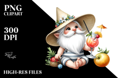 Whimsical Gnome Drinking Cocktail PNG Product Image 2