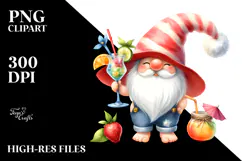 Whimsical Gnome Drinking Cocktail PNG Product Image 2