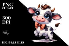 Happy Cow with Bow | Sublimation | Clipart Product Image 2