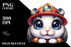Cute Rabbit with Vibrant Crazy Eyes PNG Product Image 2