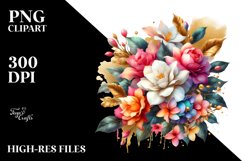 Vibrant Gardenia Bouquet Colorful | Sublimation | Clipart Product Image 1