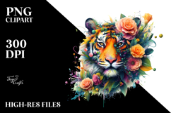 Vibrant Watercolor Tiger, 20 oz Tumbler Product Image 2