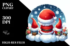 Vibrant Santa on Cloud with Snowflakes PNG Product Image 1