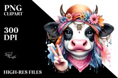 Funny Cow Smiling Diva Clipart Product Image 3