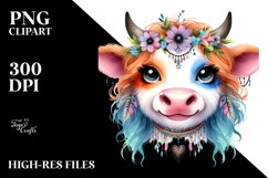 Funny Cow Smiling Diva Look Clipart Product Image 3