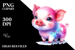 Watercolor Cute Baby Pig in the Style of | Sublimation | Product Image 2
