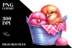 cute Baby Chicken with Bucket PNG Product Image 2