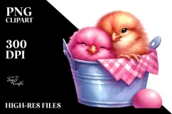 cute Baby Chicken with Bucket PNG Product Image 2
