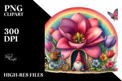 Watercolor Gnome House Flower Rainbow Bird Butterfly | Product Image 2