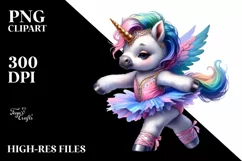 Colorful Contemporary Dancer Unicorn PNG Product Image 3