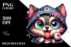 Funny Werewolf Licking Eyeball Candy, PNG Product Image 2