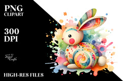 Colorful Bunny Made of Wood PNG Product Image 2