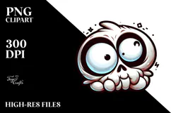 Expressive Skull with Cross-Eyed PNG Product Image 2