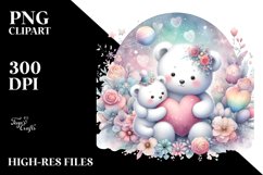 Adorned Baby Polar Bear with Heart PNG Product Image 2