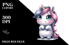 Funny Expressive Unicorn Watercolor PNG Product Image 2