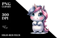 Funny Expressive Unicorn Watercolor PNG Product Image 2