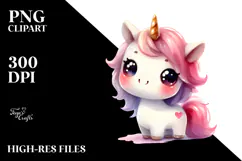 Funny Expressive Unicorn Watercolor PNG Product Image 2