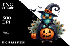 Whimsical Peacock in Halloween Suit | Clipart Product Image 1